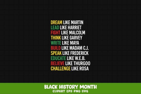 Black History Legends Dream Like Martin Graphics for Branding