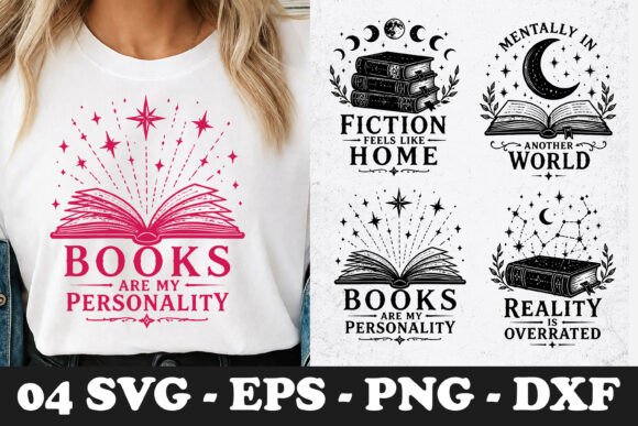 Books Are My Personality Reader Quote Graphics & Illustrations