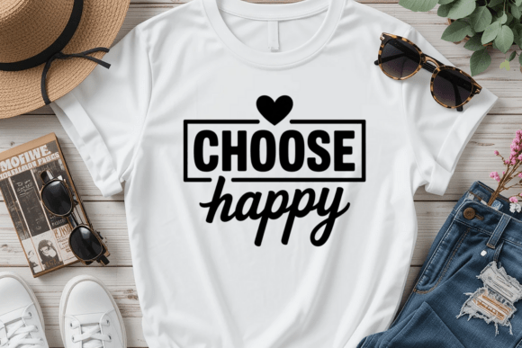 Choose Happy Quote Graphics for T-Shirt Designs