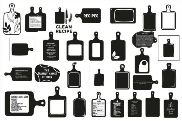 Custom Recipe Cutting Board Design: Graphics & Illustrations